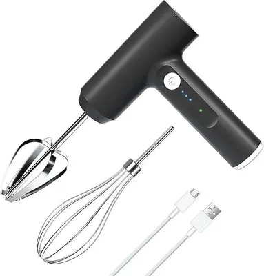 Produktbild von Kabellos Handmixer Elektrische, Handrührgerät, Tragbarer Mixer Handrühre, USB Wiederaufladbar, 3 Geschwindigkeitsstufen, für Eiklar,Kuchenen