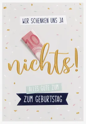 Produktbild von Geburtstag unverpackt Geldkarte Glückwunschkarte im Format 116 x 16