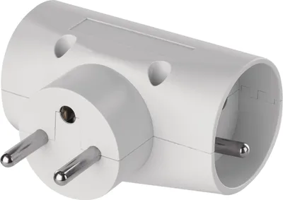 Image de EMOS Douille double 2x ronde + 1x plate, blanc, P0023N