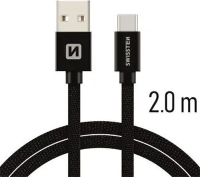 Immagine prodotto di Swissten "Textile Quick Charge 3.1 USB-C" Black