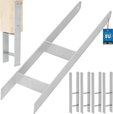 Obrázok produktu pre KOTARBAU® 4 ks Podpera H-stĺpika na osadenie do betónu 140 mm / 600 mm H-kotva z pozinkovanej ocele strieborná kotva na stĺpik obuv na nosník základňa na stĺpik s kotvou do betónu oceľový nosník oceľová kotva
