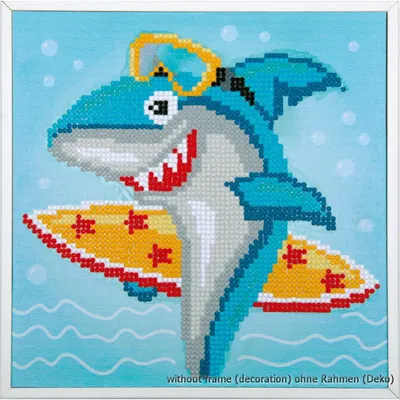 Productafbeelding van Vervaco diamantschilderij "Surfhaai"