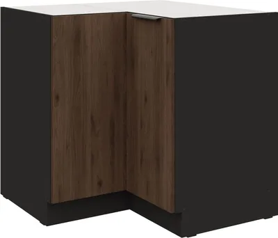 Produktbild von Küchen Eckunterschrank 90x90 cm Küche MONZA Okapi Nußbaum Küchenzeile