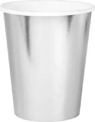 Zdjęcie produktu dla Srebrne kubeczki papierowe 220 ml, 6 sztuk – Party Pal