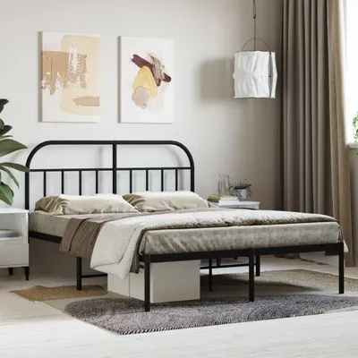 Immagine prodotto di Maison Exclusive - Letto con testiera in metallo nero 150x200 cm