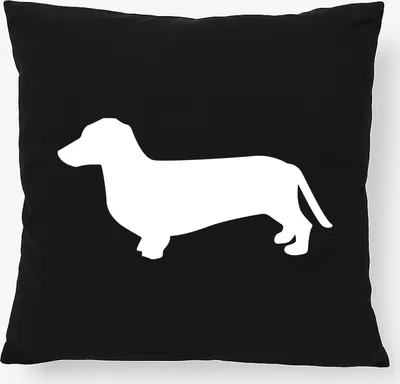 Produktbild von Huuraa Kissen Dackel Silhouette 40x40cm mit Füllung Black Baumwolle Dekokissen Geschenkidee