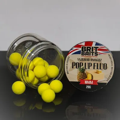 Image de BritBaits, appât flottant fluorescent, saveur vanille-ananas, diamètre 16 mm