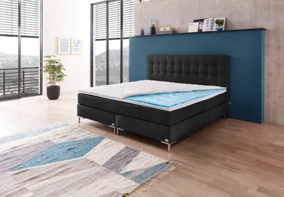 Produktbild von Boxspringbett WELCON ROCKSTAR® mit ErgoGEL® TOPPER 180x200 cm Härtegrad H2 schwarz