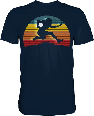 Produktbild von Retro American Football Sport T-Shirt – Navy / S