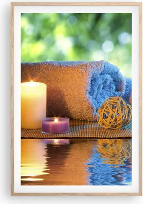 Produktbild von Gerahmtes Poster - Rahmen in heller Eiche - Natur Entspannung Spa Kerzen - 61x91,5 cm - Wand Bild - Wanddeko - Wandbilder - Wandposter - Bilderrahmen - Bilder - Kunstdruck - Wandbild - P2NPA61x91-2554
