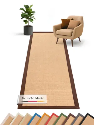 Produktbild von Sisalteppich Läufer Braun 75x350 cm | Moderner Teppich für Wohn- und Schlafzimmer