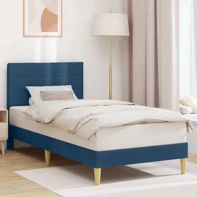 Image de Maison Exclusive - Cadre de lit avec tête de lit bleu 90 x 190 cm en tissu