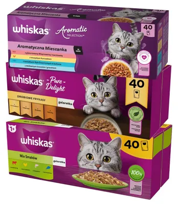 Zdjęcie produktu dla Whiskas Adult 120x85g Mokra Karma Dla Kota Mix Smaków w Galaretce i Sosie
