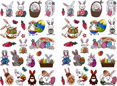 Produktbild von Oblique Unique Osterhasen Sticker 50 Aufkleber für Ostern Deko Osterdeko Osterdekoration zum Scrapbooking Basteln