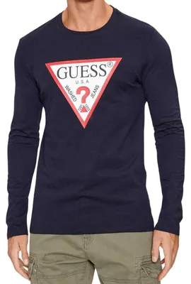 Produktbild von Guess - T-Shirt für Herren, Langärmlig NA310 (XXL) (Marine)