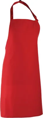 Obrázek produktu pro Premier Workwear PR150 | Zástěra s náprsenkou 'Colours' - Lze prát na 60 °C - Barva: červená (přibližně Pantone 200) - Rozměr: 72 x 86 cm