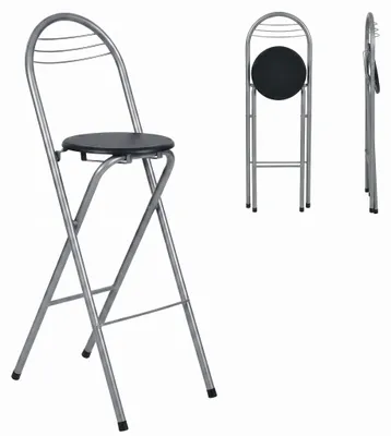 Produktbild von Set aus 2 Klappbaren Barhockern mit Rückenlehne