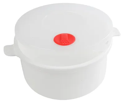 Produktbild von Runder Mikrowellen-Topf 1,5l EUROHOME® – aus Kunststoff, 21x18x10cm – aus mikrowellengeeignetem Kunststoff hergestellt