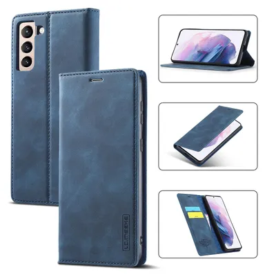 Immagine prodotto di Galaxy S21 5G Custodia in pelle con funzione stand e porta carte, custodia design portafoglio per Samsung Galaxy S21 5G blu