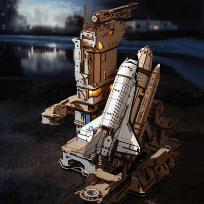 Produktbild von Space Shuttle Raketenstart aus Holz