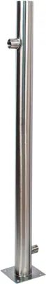Productafbeelding van Waterkolom Tuintap - Buiten Kraan - Buiten Water Tappen - Roestvrij Staal V2A - 65 cm Hoog - Zilverkleurig