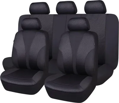 Produktbild von Autositzbezüge Komplettset, universal, atmungsaktiv Polyester, schwarz, Autositz