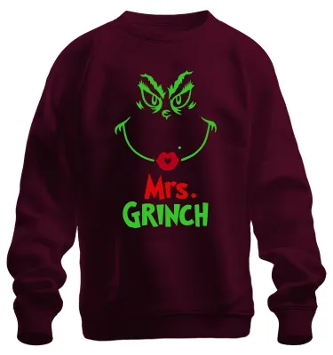 Produktbild von Mrs. GRINCH Weihnachten Lustig Weihnachtsfrau Grinch Sweatshirt Pullover, Burgundy, M