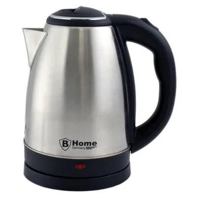 Produktbild von B HOME 112445 Schnurloser Wasserkocher, Edelstahlgehäuse, 1,8 l FÃ1/4llmenge, 1500 Watt, 360° Sockel, Abschaltautomatik
