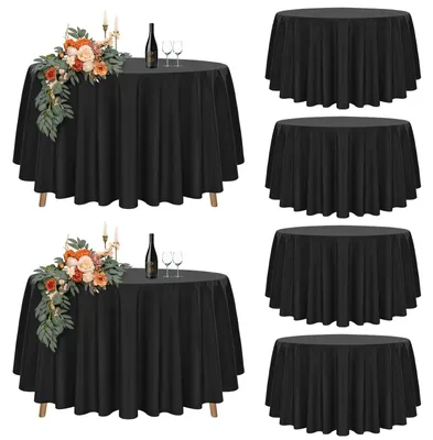 Produktbild von Omgoods – Set aus 6 runden, wasserdichten Tischdecken, 228 cm Durchmesser, ideal für Feiern und Hochzeiten