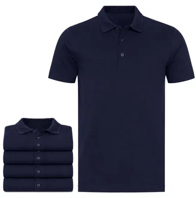 Produktbild von Mivaro Herren Poloshirt 5er Pack - Polo-Kragen mit 3-Knopf-Leiste, atmungsaktiv, 100 % Baumwolle, Regular Fit, große Auswahl bis 5XL