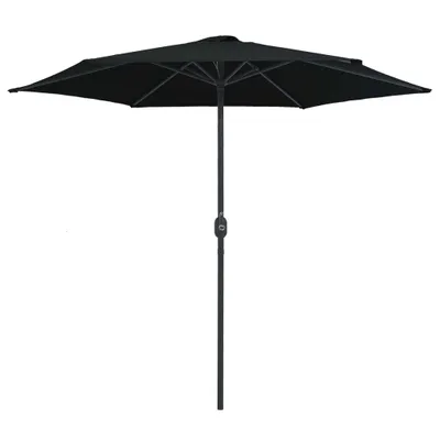 Image de Parasol avec mât en aluminium 270 x 246 cm noir
