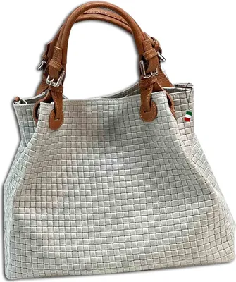 Produktbild von Florence Leder Tasche Handtasche Umhängetasche grau braun OTF164K