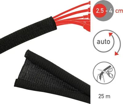 Produktbild von Label-the-cable Cable tube, Schwarz, Stoff, Polyester
