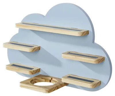 Produktbild von home24 Regal für Hörfiguren - Kiefer / Hellblau