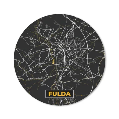 Produktbild von MuchoWow® Mauspad Mousepad Schwarz und Gold - Stadtplan - Fulda - Deutschland - Karte 40x40 cm - Mousepads - Maus Mat - Pad - Mausunterlage - Schreibtisch Accessoires