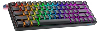Obrázek produktu pro Mechanická herní klávesnice - 68 kláves - USB-C připojení - RGB podsvícení - černá barva