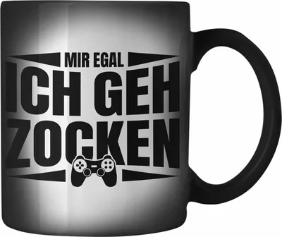 Produktbild von Trendation - Zocker Farbwechsel Zauber-Tasse Geschenk Mir Egal Ich Geh Zocken Gamer Geschenkidee (Schwarz)