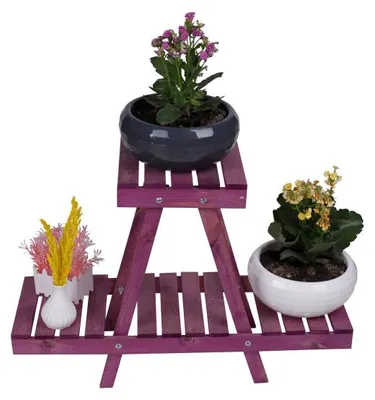 Image de Jardinière Pot de fleurs en bois violet L 70 cm