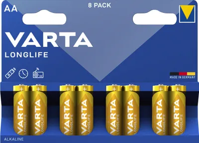 Zdjęcie produktu dla Bateria alkaliczna VARTA, AA, LR06, 1,5 V, Longlife, 8 sztuk