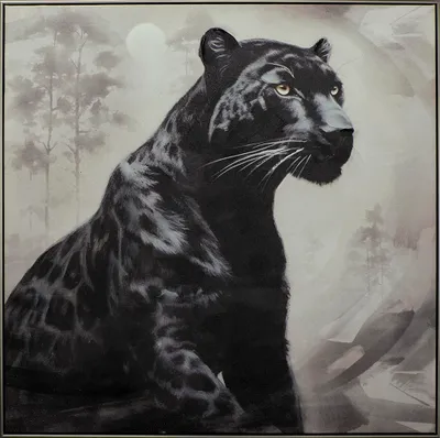 Produktbild von ArtUniverse Leinwandbild Black Panther 102,5 x 102,5 cm