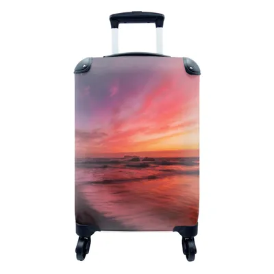 Produktbild von MuchoWow® Koffer Handgepäck Trolley Rollkoffer Kleine Reisekoffer mit 4 Rollen - Strand - Meer - Natur - Abend - Cabin Size < 55x40x23 cm & 55x40x20 cm - Fotokoffer - Kabinenkoffer - Boardgepäck - Reise-Box - Reisekoffer - Reisegepäck - Koffer mit Bild - Trolley für Kinder