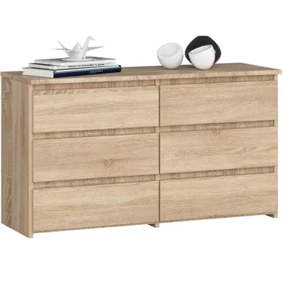 Zdjęcie produktu dla Komoda AKORD CL100 Dąb Sonoma 100 cm 6 szuflad kolor Dąb Sonoma mat 100x35x57 cm