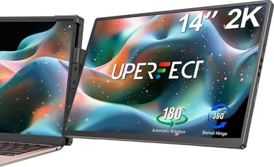 Image de Extension portable de l'écran d'ordinateur portable, écran IPS 2K de 14 pouces, haut-parleurs intégrés, plusieurs possibilités de connexion