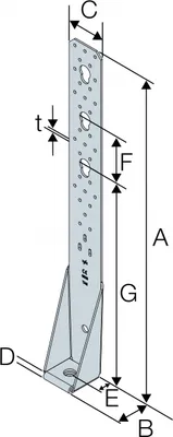 Produktbild von Simpson Zuganker HTT 4 (314x62x63,5x2,8)