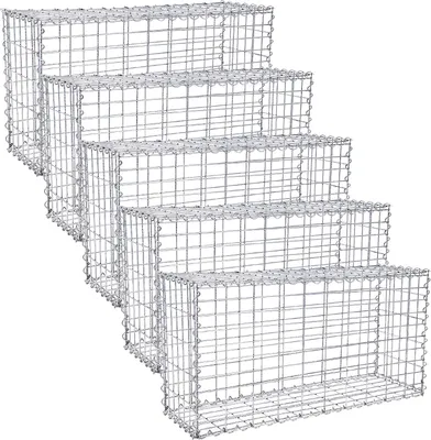 Produktbild von SONGMICS Gabione 5 Stück 100 x 50 x 30 cm Steinkorb für Gartenzaun GGB553