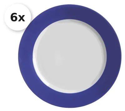 Zdjęcie produktu dla 6 talerzy obiadowych 27cm Doppio indygo niebieski