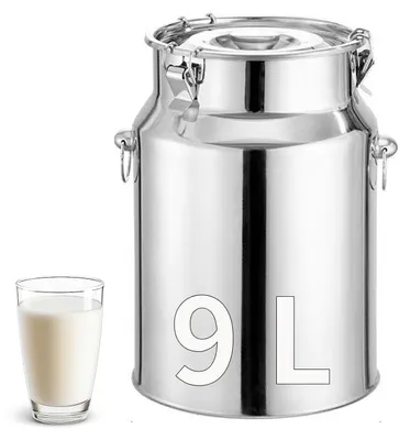 Produktbild von Edelstahl Milchkanne mit Deckel und 9L Kapazität