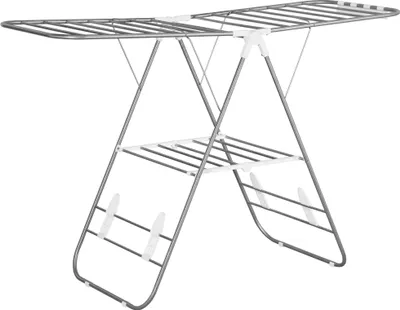 Produktbild von HOMCOM faltbarer Wäscheständer, Edelstahl, Kunststoff, Silber, Weiß