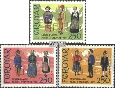 Produktbild von Briefmarken Dänemark - Färöer 1983 Mi 90-92 (kompl.Ausg.) gestempelt Trachten