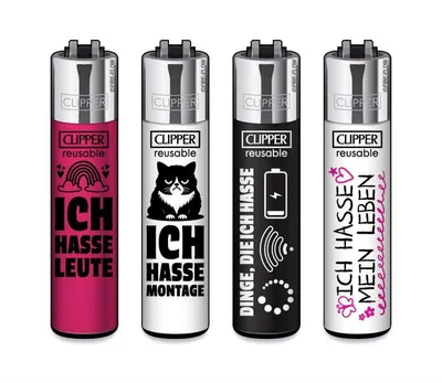 Produktbild von Clipper Feuerzeug 4er Set FFX Ich hasse